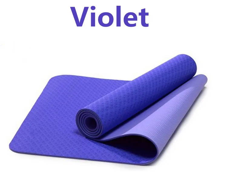 Коврик для йоги TPE нескользящий фитнеса тонкий тренажерного зала коврики