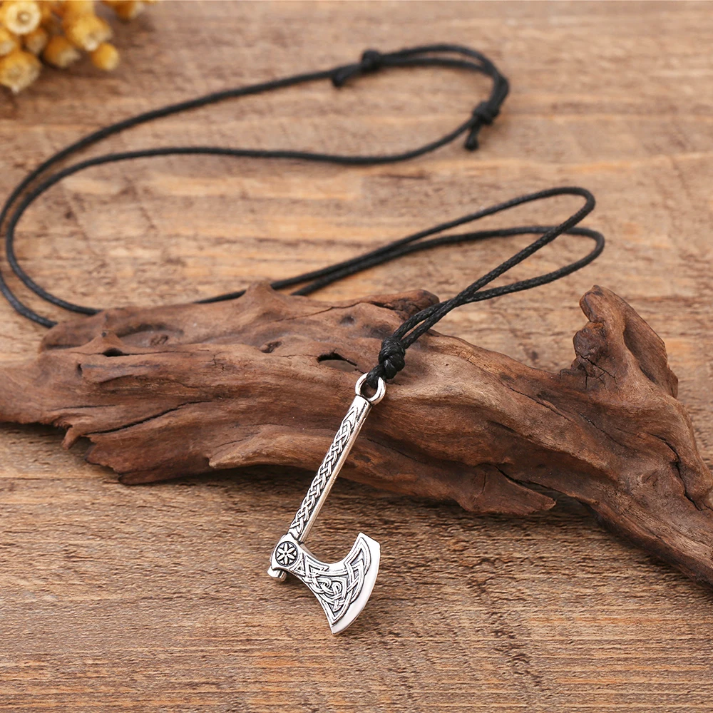 Skyrim руны викингов топор подвески ожерелье для мужчин wicca амулет винтажные узлы