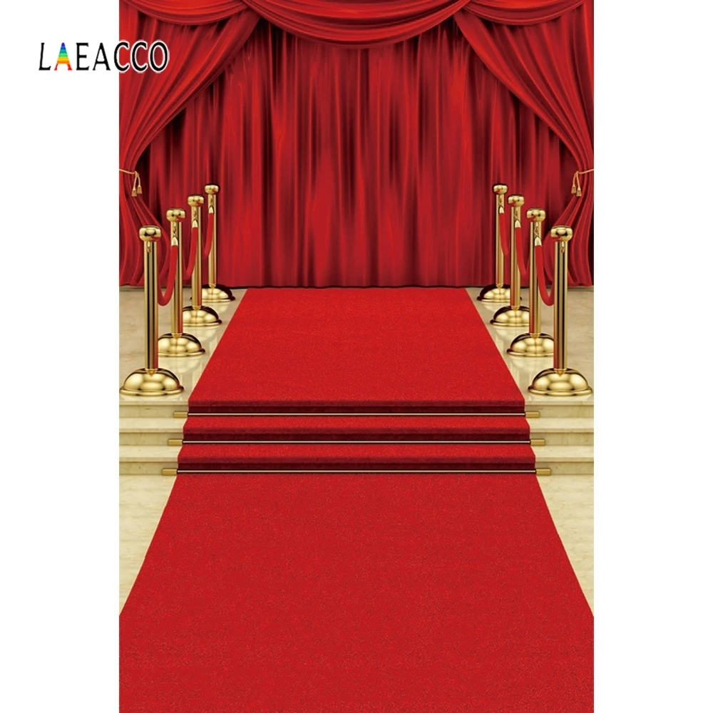 Laeacco Red Carpet Stage Star Light Backdrop Portrait Photography Backgrounds Customized Photographic Backdrops For Photo Studio |