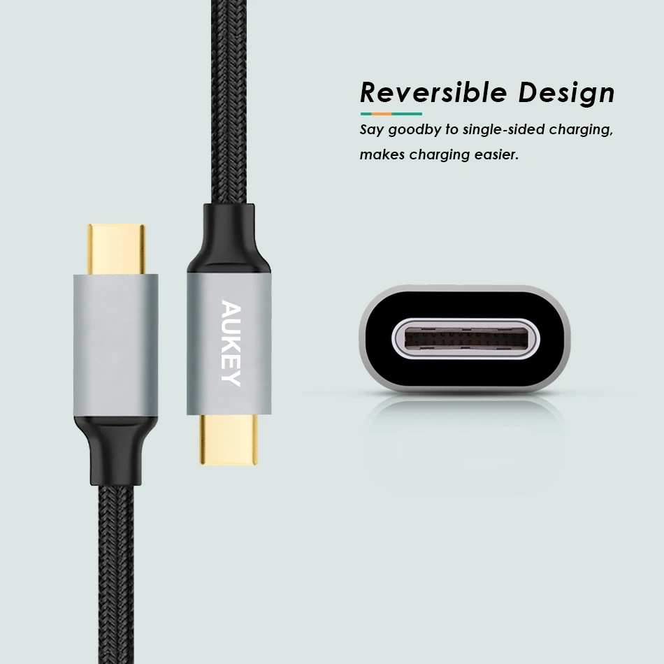 AUKEY 3A 2 м кабель USB type C для быстрой зарядки Плетеный передачи данных зарядное
