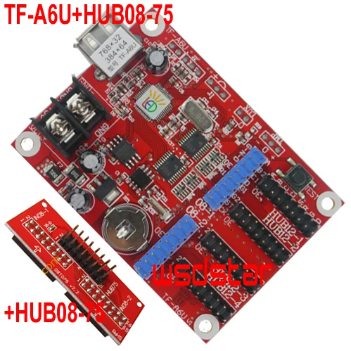 TF A6U + HUB08 75 2 * & 4 HUB12 768*32 384*64 USB один и два цвета P10 светодиодный контроллер карта