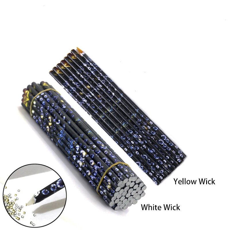 10 шт./лот инструменты для нейл-арта стразы драгоценные камни Dotting Pencil восковая 3D
