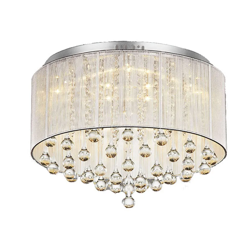 Современные Простые тканевые Светодиодные хрустальные люстры Светильники для