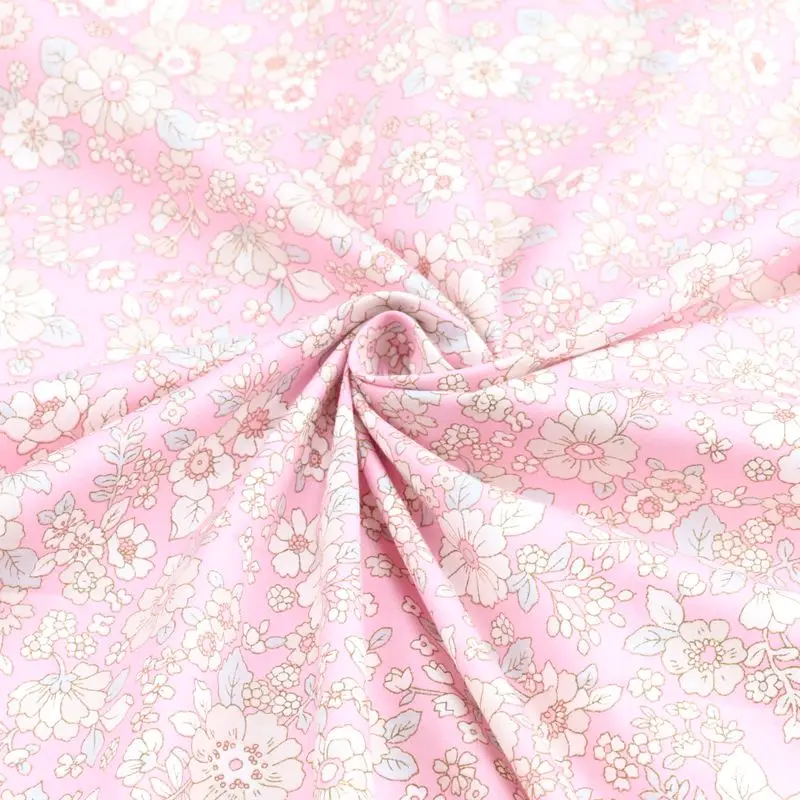 Pink Floral Printed Cotton Fabric For Patchwork Quilting Dresses Sewing Baby Bedding Needlework Crafts Cloth Material D30 | Дом и сад