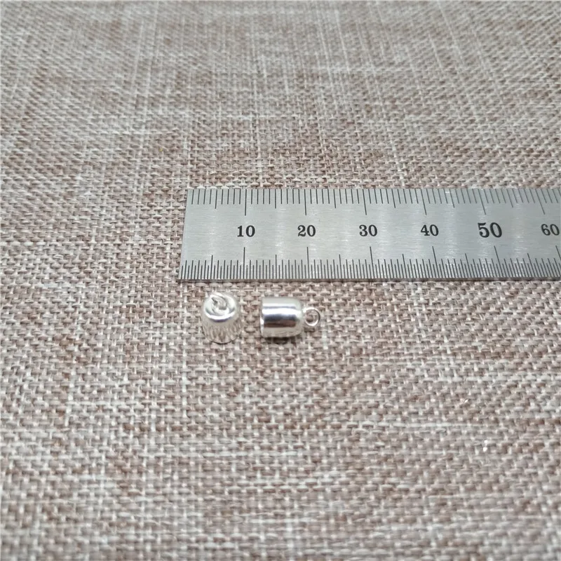 925 Sterling Silver Leather Cord End Caps with Loop 5mm Hole for Bracelet Necklace | Украшения и аксессуары