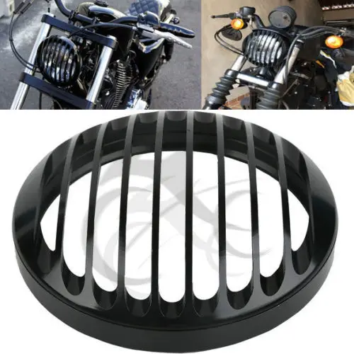 

Motorcycle 5 3/4" CNC Headlight Grill Cover For Harley Sportster XL 883 1200 2004-2014 2005