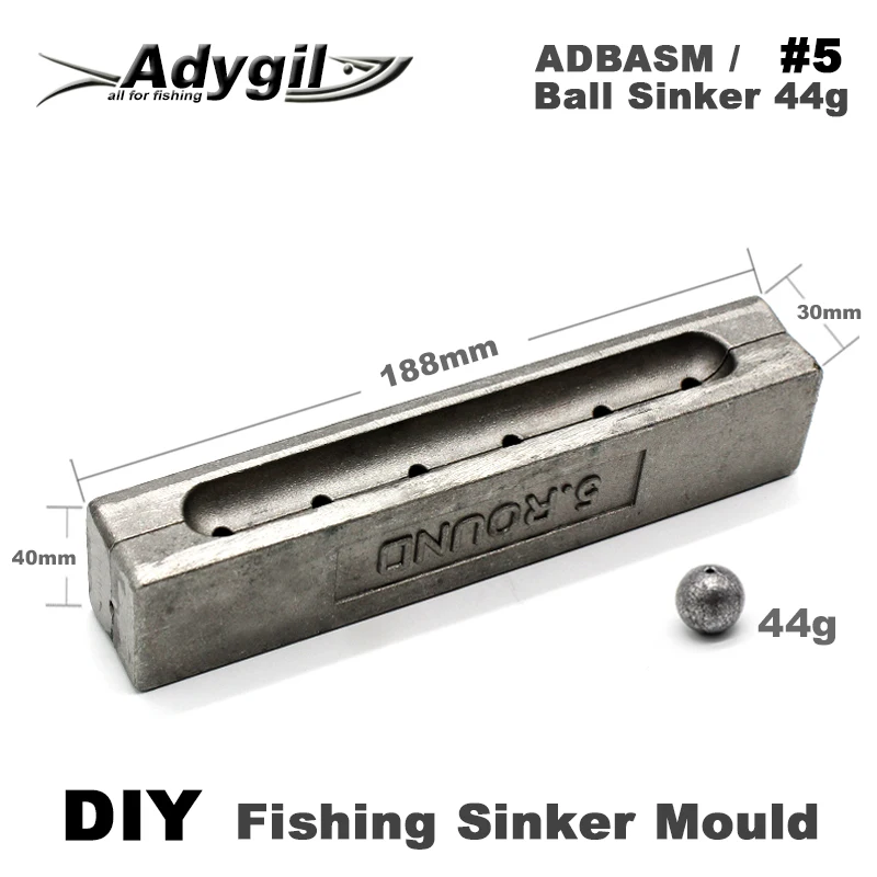 Adygil DIY рыболовный шар грузила прессформы ADBASM/#5 шарик грузило 44g 6