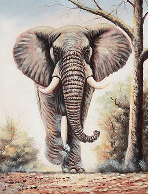Живопись со слоном топовое Оригинальное искусство Тайский индийский слон