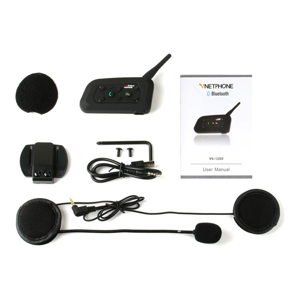 Intercom Portable Microphone 1200m Motorcycle Helmet Interphone Waterproof Communication System Bluetooth Headset | Автомобили и