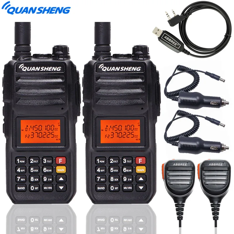 as pic show 2 2 шт Quansheng TG-UV2 PLUS портативная рация Высокая мощность 10 Вт 5 диапазонов 136-174 МГц/Полиция 350-390MH/400-470 МГц 4000 мАч 10 км радиус действия радио - Цвет: as pic show 2