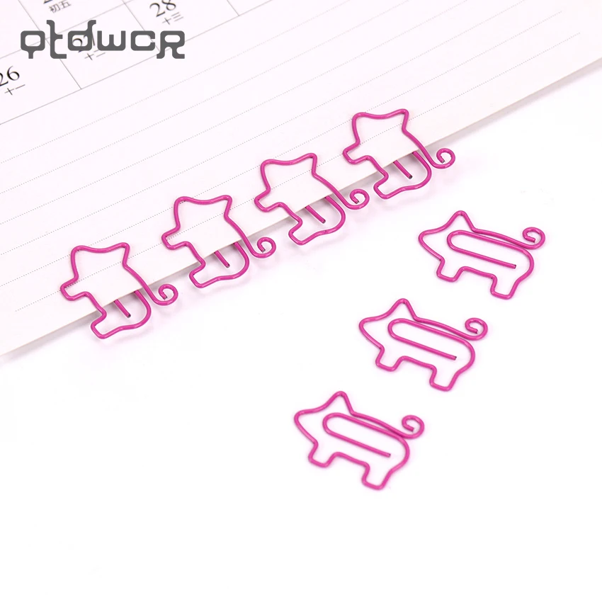 10 шт. милые животные поросенок металлические зажимы Kawaii закладки Memo клип розовые