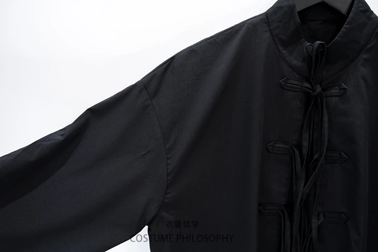 New Yamamoto Yaoshi Style Men's Shirts Heavy Long Sleeves Dark Chinese Style Binding Originality fashion