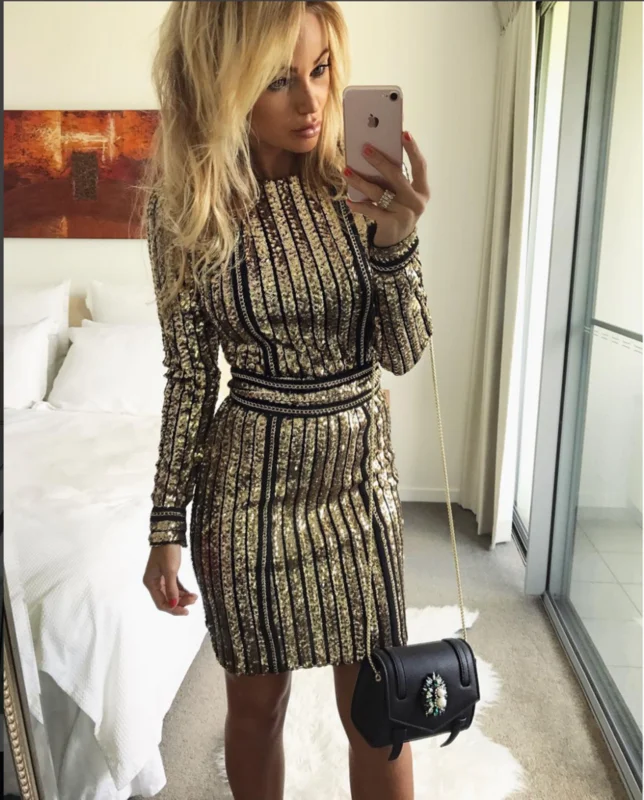 Новые роскошные модные золотые полосатые украшенный бисером с поясом Клубные