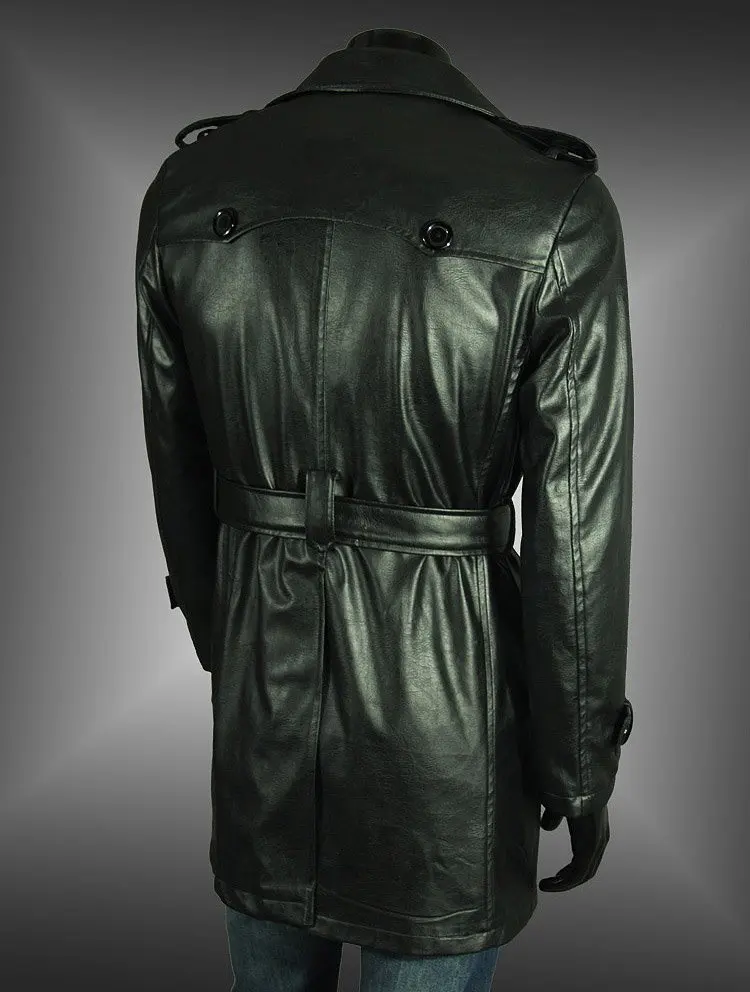 Free shipping2012 New Mens leather jacekt +Men's casual jacket slim fit with belt PU 1color 4sizes drop shipping MLJ5 | Мужская