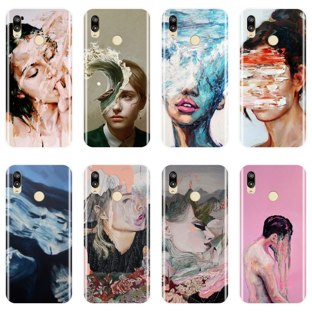 Задняя крышка для Huawei P8 P9 Lite Mini 2017 Art Girl мягкий силиконовый чехол телефона P20 Pro P10