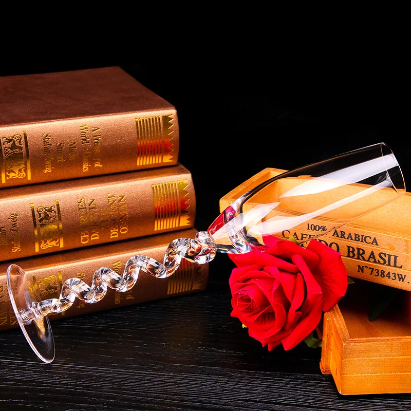 401-500ml Glass wine crystal cocktail glass Spring thread goblet originality home set | Дом и сад