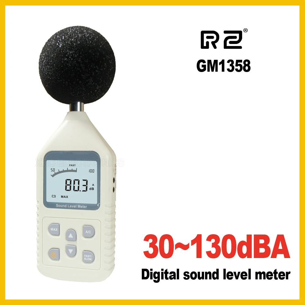 RZ GM1358 30 130dB цифровой измеритель уровня звука шума в децибелах LCD A/C
