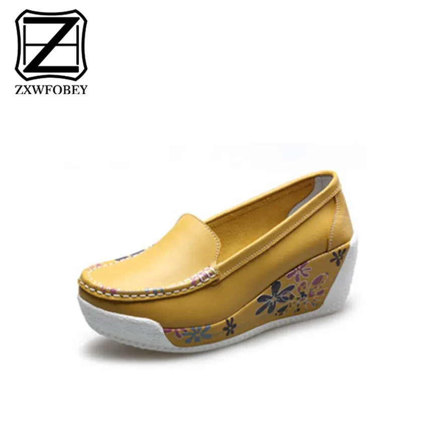 YELLOW ZXWFOBEY Для женщин на платформе Lente Женские туфли-лодочки Schoenen кроссовки на платформе Schoenen Повседневное Schoenen обувь - Цвет: YELLOW