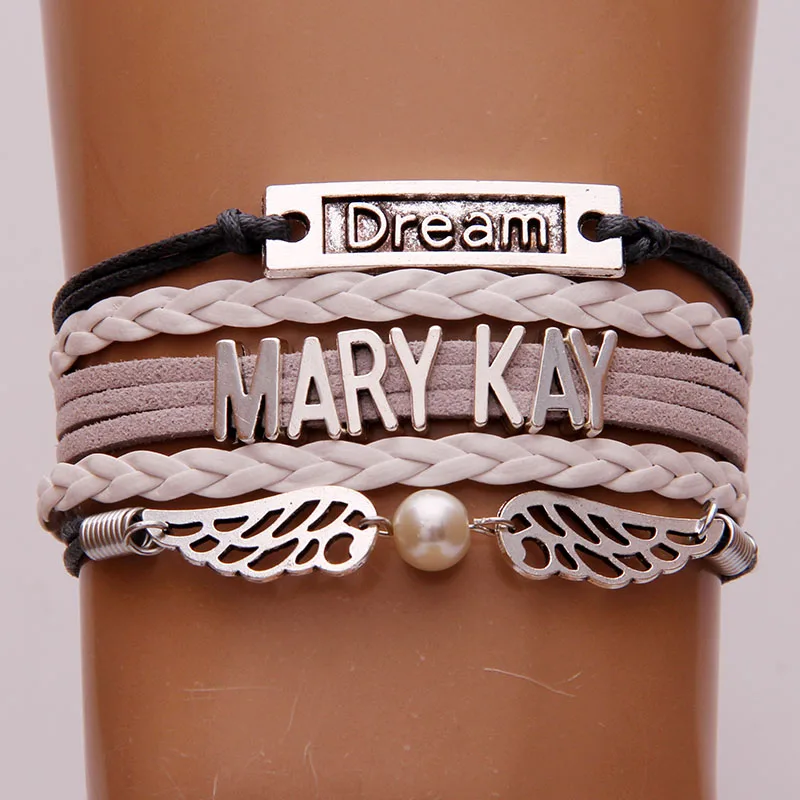 (10 шт./лот) Infinity Love MARY KAY Подвеска для браслета в форме сердца кожаные браслеты с