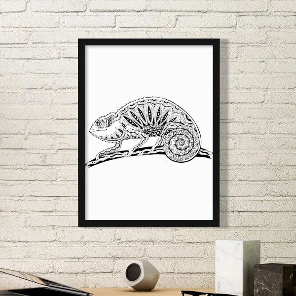 Бабочка Сова Птица Кролик Слон животный портрет эскиз круглая картина рамка