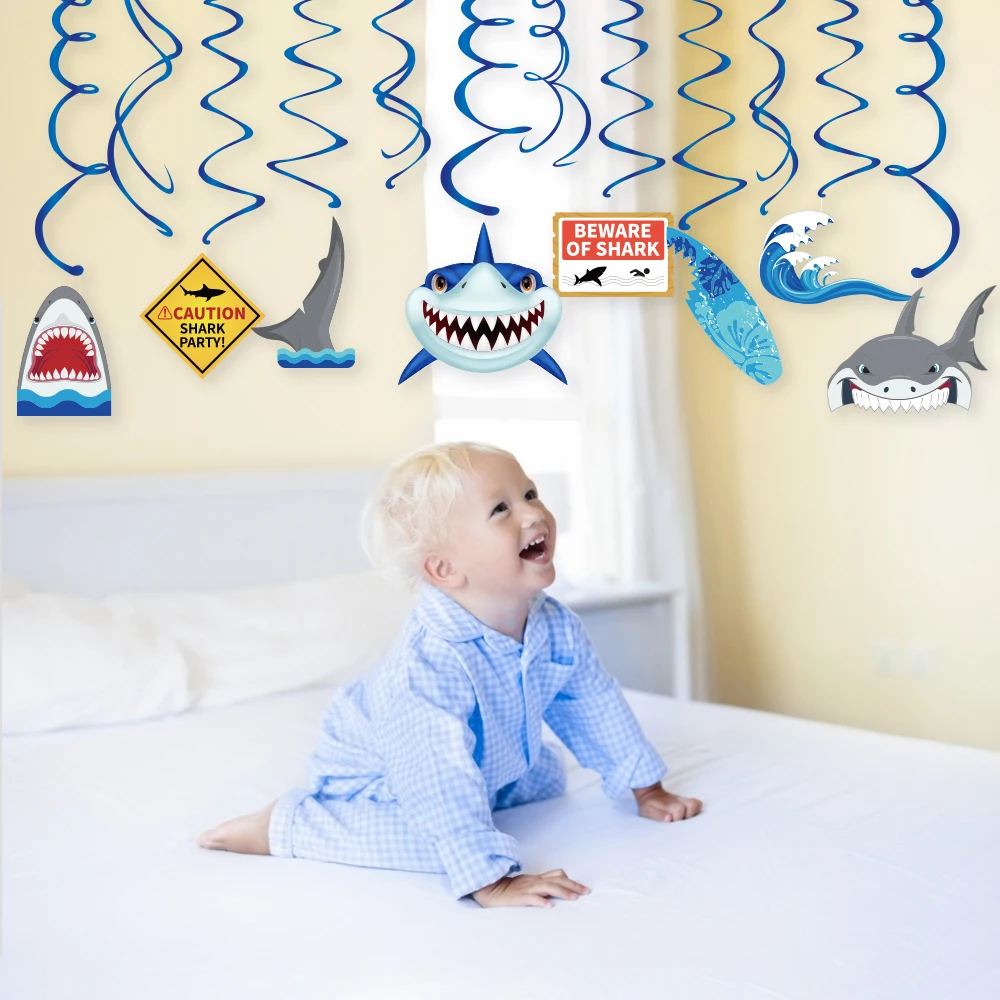 Сувениры на день рождения морские акулы Висячие спирали Мультяшные голубые