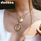 Ожерелье женское с многослойной подвеской, docona марочные