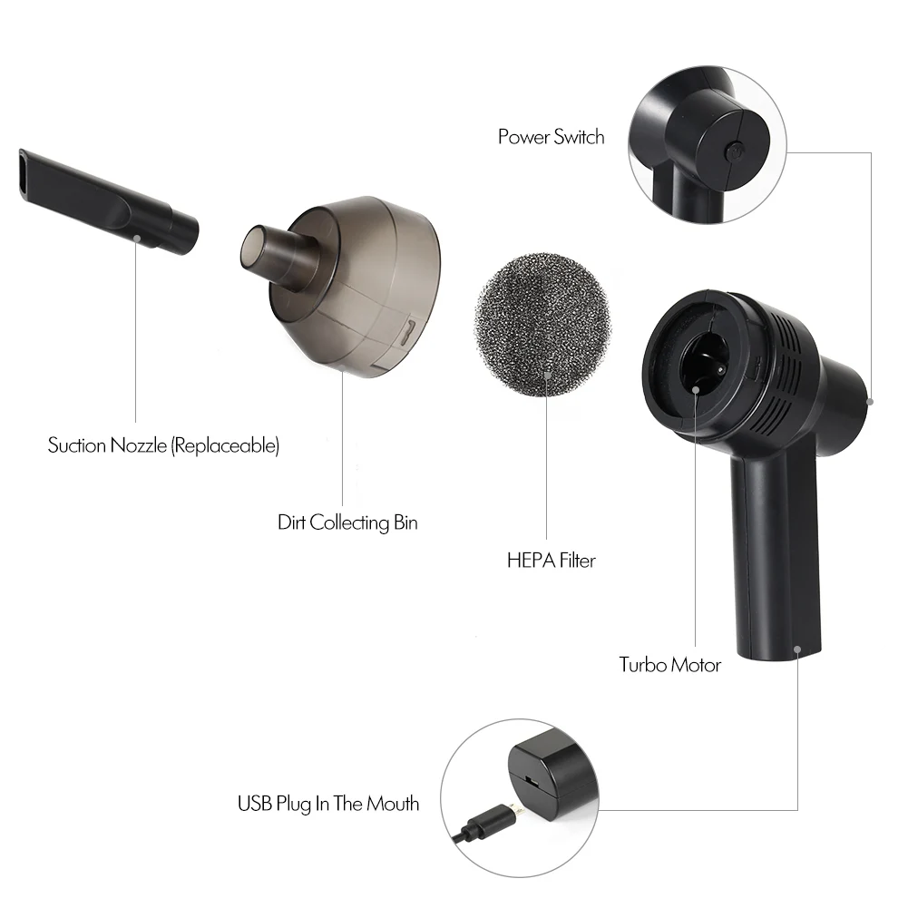 Популярный мини USB Перезаряжаемый пылесос компьютерная клавиатура щетка сопло