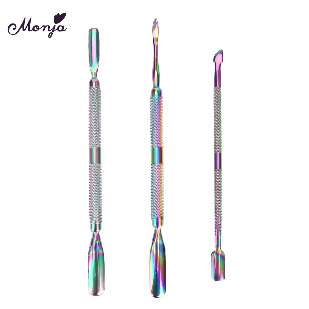 Monja 3 шт./компл. двойной конец Nail Art покрытие из нержавеющей стали кутикулы Clipper