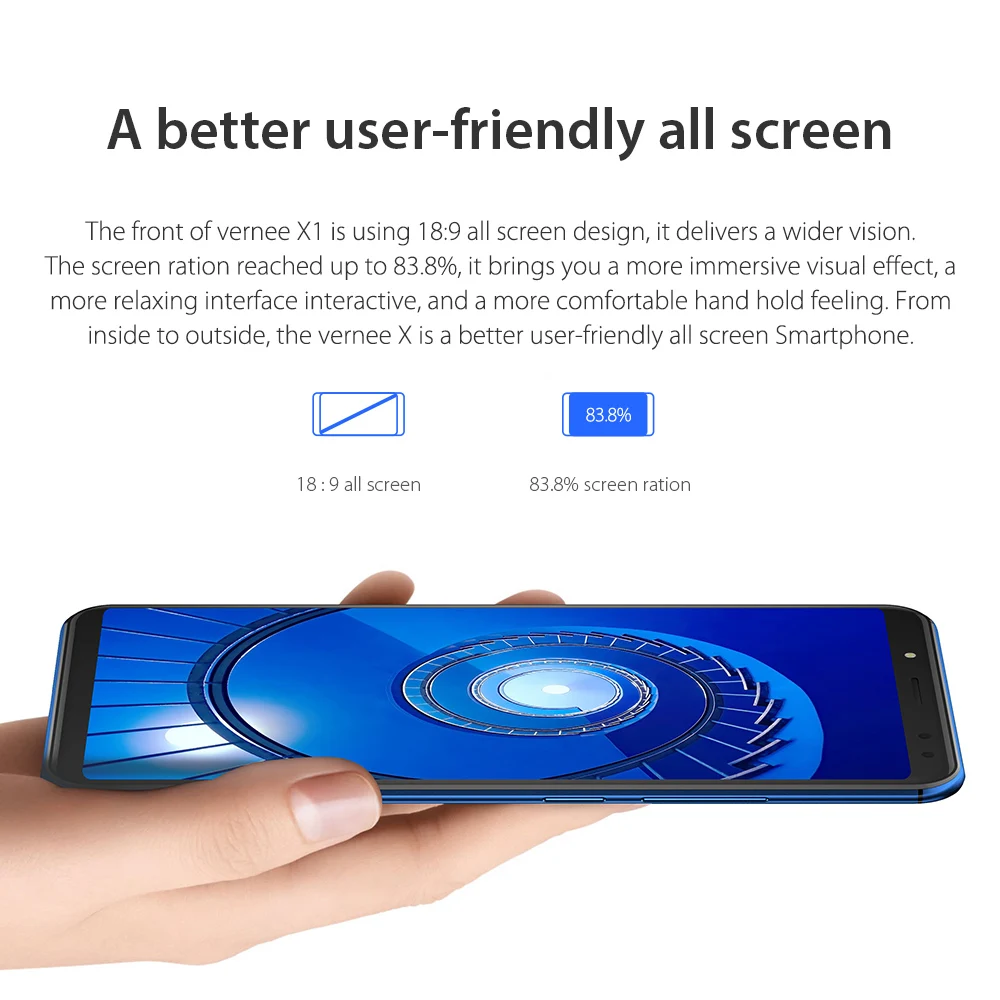 Vernee X1 4G мобильный телефон 6200 mAh 6 ''Face ID 6+ 64 GB Helio P23 16+ 5 Мп 13MP+ 5MP 4-Cam с отпечатком пальцев Type-C EU Plug смартфон