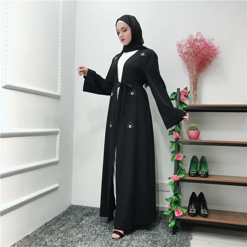 Мусульманский кардиган с бусинами Абая длинное платье кимоно платья Jubah Дубай