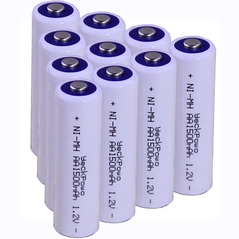 Реальная емкость! 10 шт. AA 1 2 V NIMH перезаряжаемый батарея 1500mah YECKPOWO для камеры бритвы