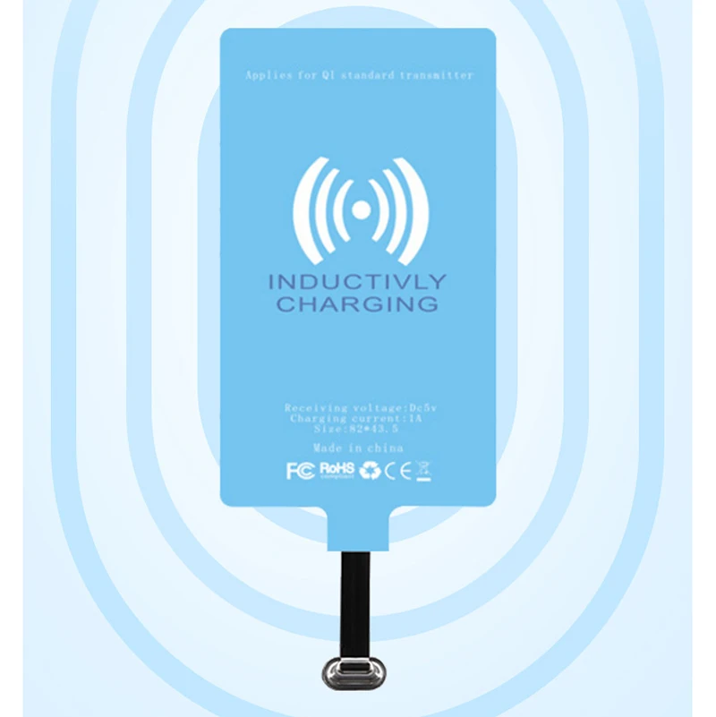 Беспроводной зарядный приемник Универсальный Android qi Micro USB Type-c Беспроводное
