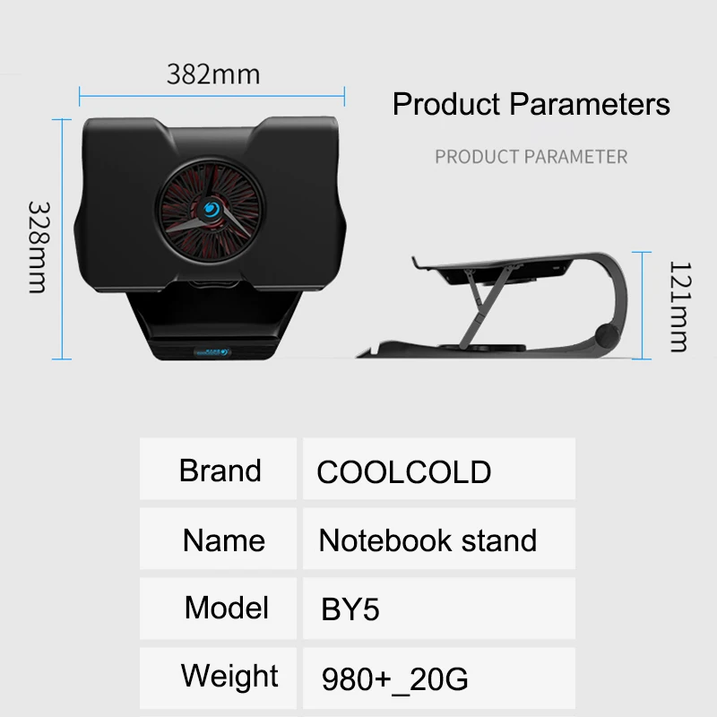 Охлаждающая подставка COOLCOLD для ноутбука с одним вентилятором охлаждающая