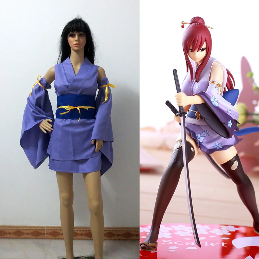 Изготовленный На Заказ фиолетовый кимоно для косплея с изображением сказочного