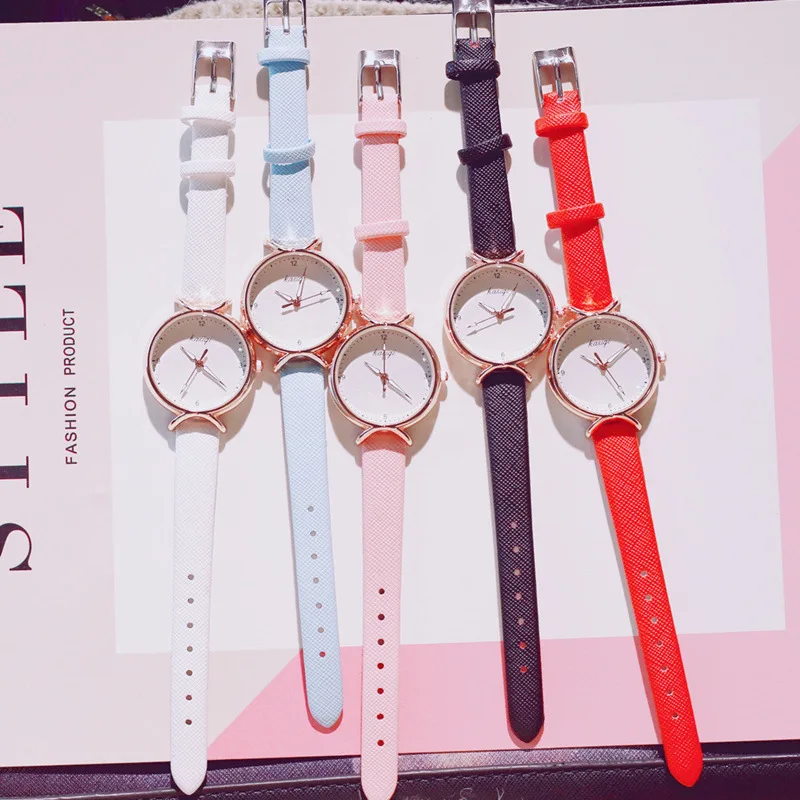 Женские кварцевые часы Montre Femme простые модные с кожаными наручными часами