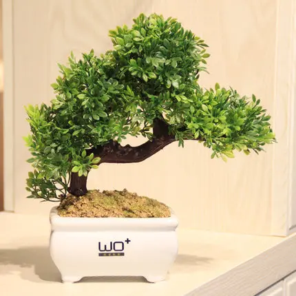 Имитация зеленого растения горшок Podocarpus гость-приветствие сосновые растения в горшке цветок искусство в целом Украшение помещается маленький бонсай - Цвет: 09