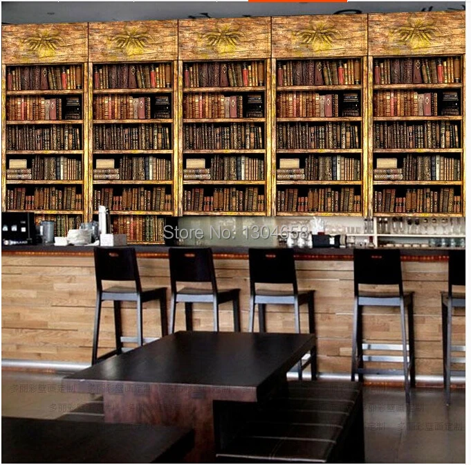 Бесплатная доставка Европейский ретро ностальгия на заказ 3D настенная книжная