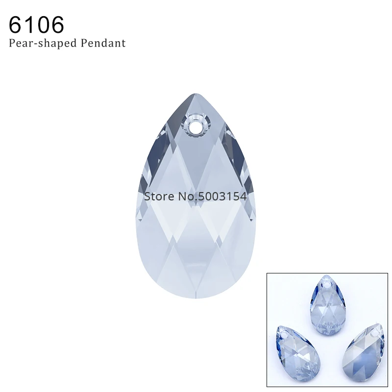 Crystal 001 BLSH 1 шт.) кристалл Swarovski 6106 грушевидный кулон из Австрия свободные бусины Стразы DIY Изготовление ювелирных изделий - Цвет: Crystal 001 BLSH