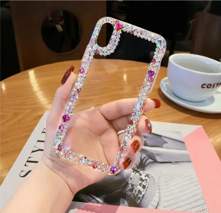 

Luxury Funds Capa Bling Gem Rhinestone Crystal Clear Soft Case Cover For Samsung A3 A5 A7 2017 A9 A8 A6 PLUS A50 A70 A80 Coque