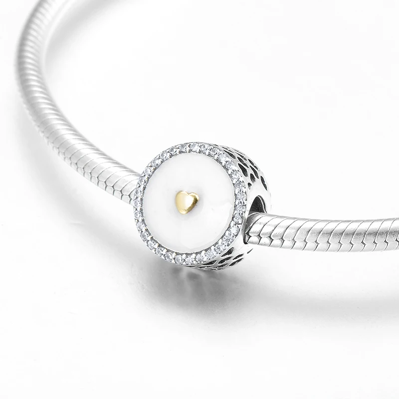 Fashion beautiful round 925 Sterling Silver DIY gift clear CZ fine beads Fit Original Pandora Charm Bracelet Jewelry making | Украшения и