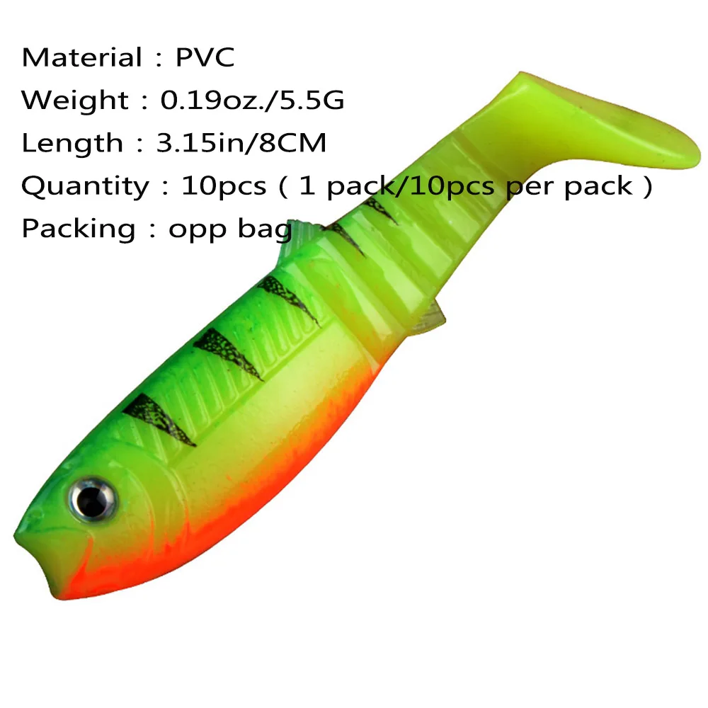 3 15 дюймов 3D Shad Swimbait для рыболовных приманок подходит всех видов Искусственные