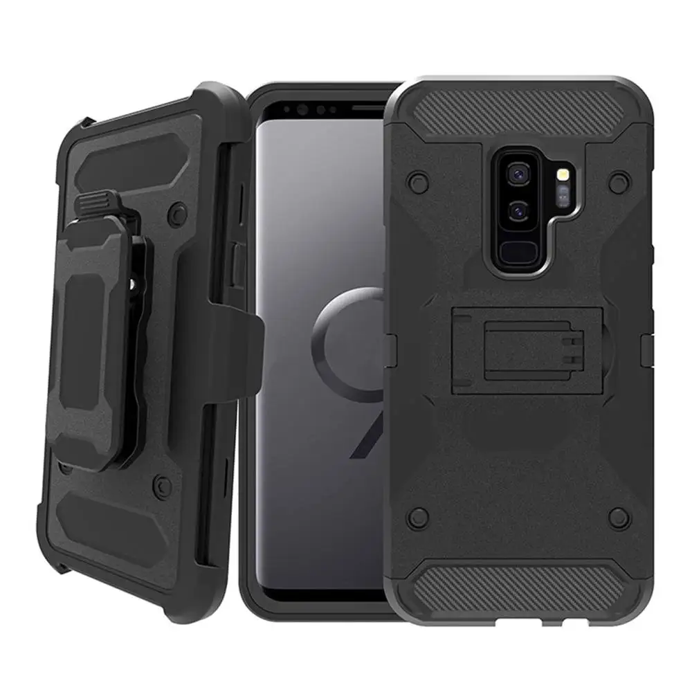 Для Galaxy S9/S9 Plus Прочный противоударный армированный чехол с откидной ножкой и
