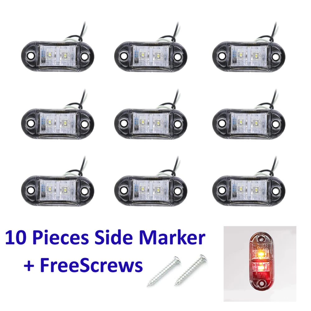 

Highlight 10PCS 2 x LED 4 Colors Piranha Lights DC 10V-30V Marker Light Wide Voltage Truck LED Signal Lights