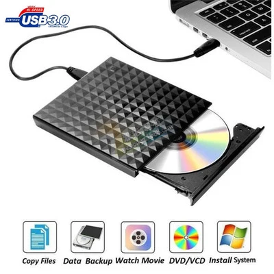 USB3.0 DVD-ROM burner embossed 3D diamond pattern external DVD player optical drive portable dvd for windows laptop | Компьютеры и