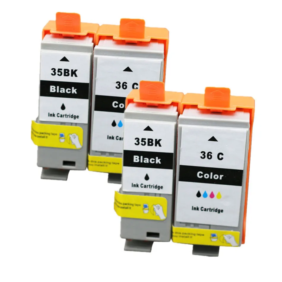 2BK 2C PGI 35 CLI 36 чернильные картриджи, совместимые с принтерами Canon PIXMA IP100B IP100 с аккумулятором Mini 260 320 картридж с чипом - Цвет: 2BK 2C