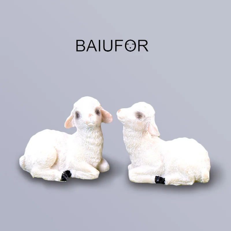 Миниатюрная фигурка Овцы из смолы BAIUFOR для животных, аксессуары для террариума, сказочный сад, растения, суккуленты, Декор