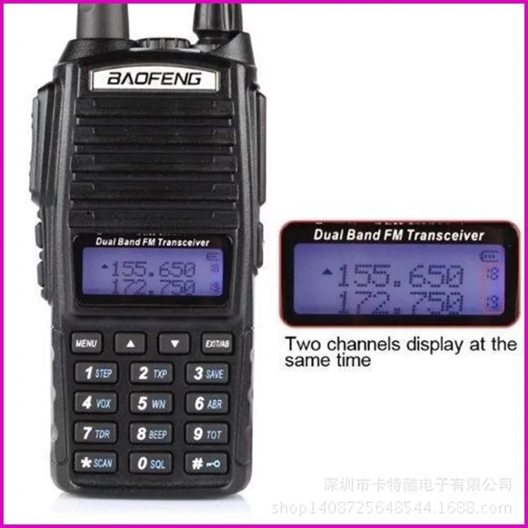 2 шт. портативная рация пара UV 82 двухдиапазонный UHF VHF портативный радио сканер для 2 двухсторонний радиоприемопередатчик Baofeng UV-82 Ham радио