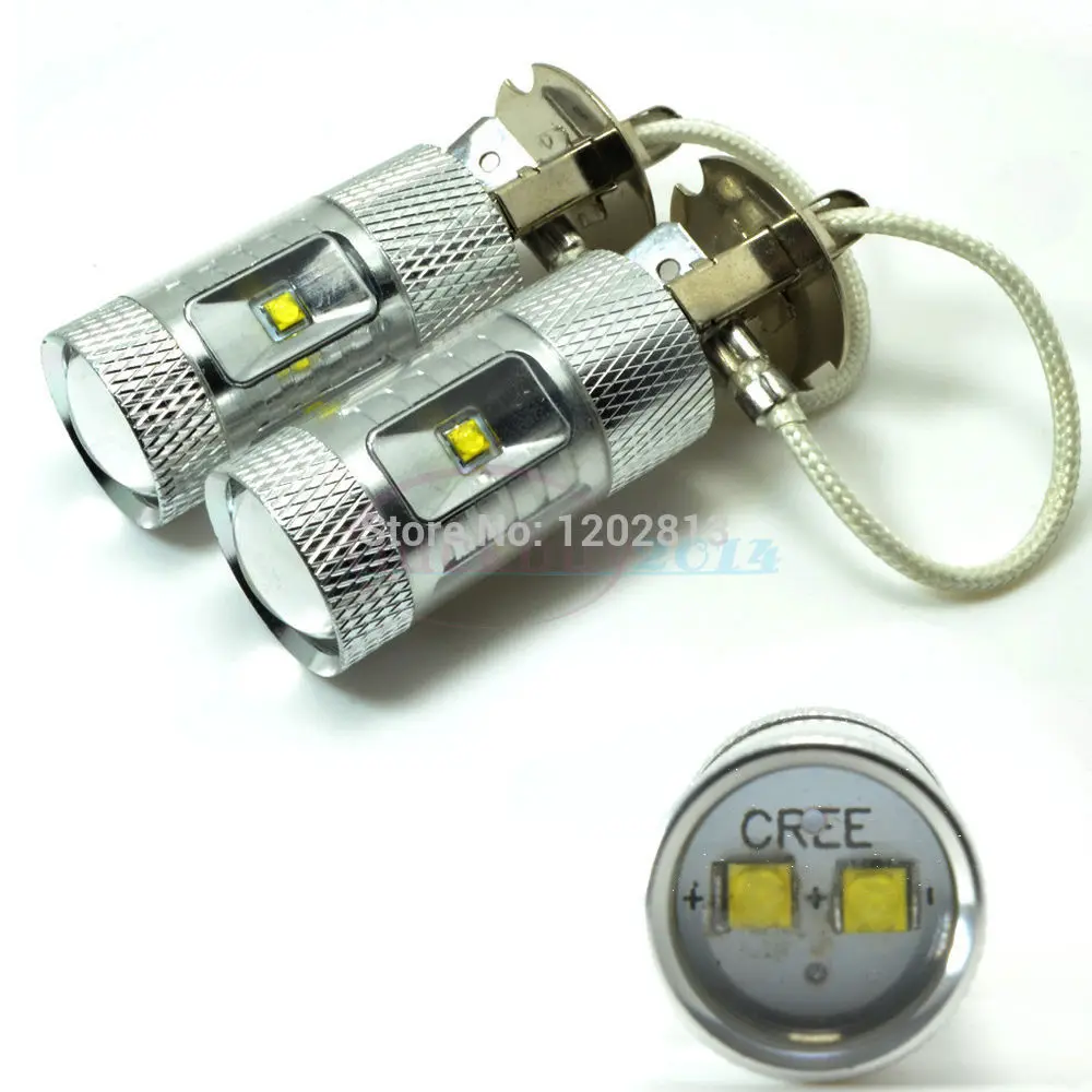 

Free shipping 2Pcs H3 30W White 6000K Canbus No Error Message LED XBD Driving Cree Chips Fog Light Bulbs/DRL