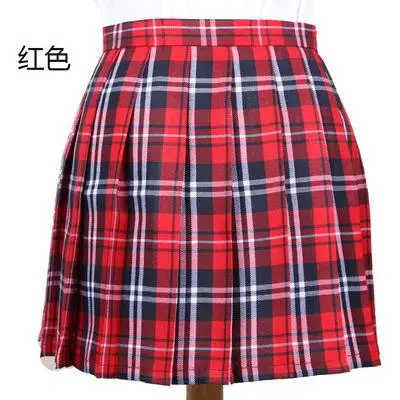 Red Skirt Популярная японская Корейская версия коротких юбок школьная форма костюм Jk плиссированная юбка средней длины для девочек школьная юбка в складку - Цвет: Red Skirt