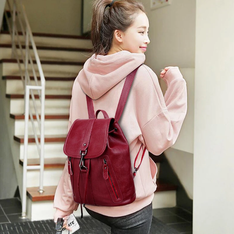 Женские кожаные рюкзаки, высокое качество, Sac A Dos, женские рюкзаки для девочек, рюкзак для путешествий, Ladeis, школьные сумки для девочек, Новинка